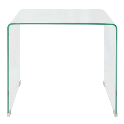 244188 vidaXL Coffee Table Tempered Glass 49,5x50x45 cm Clear