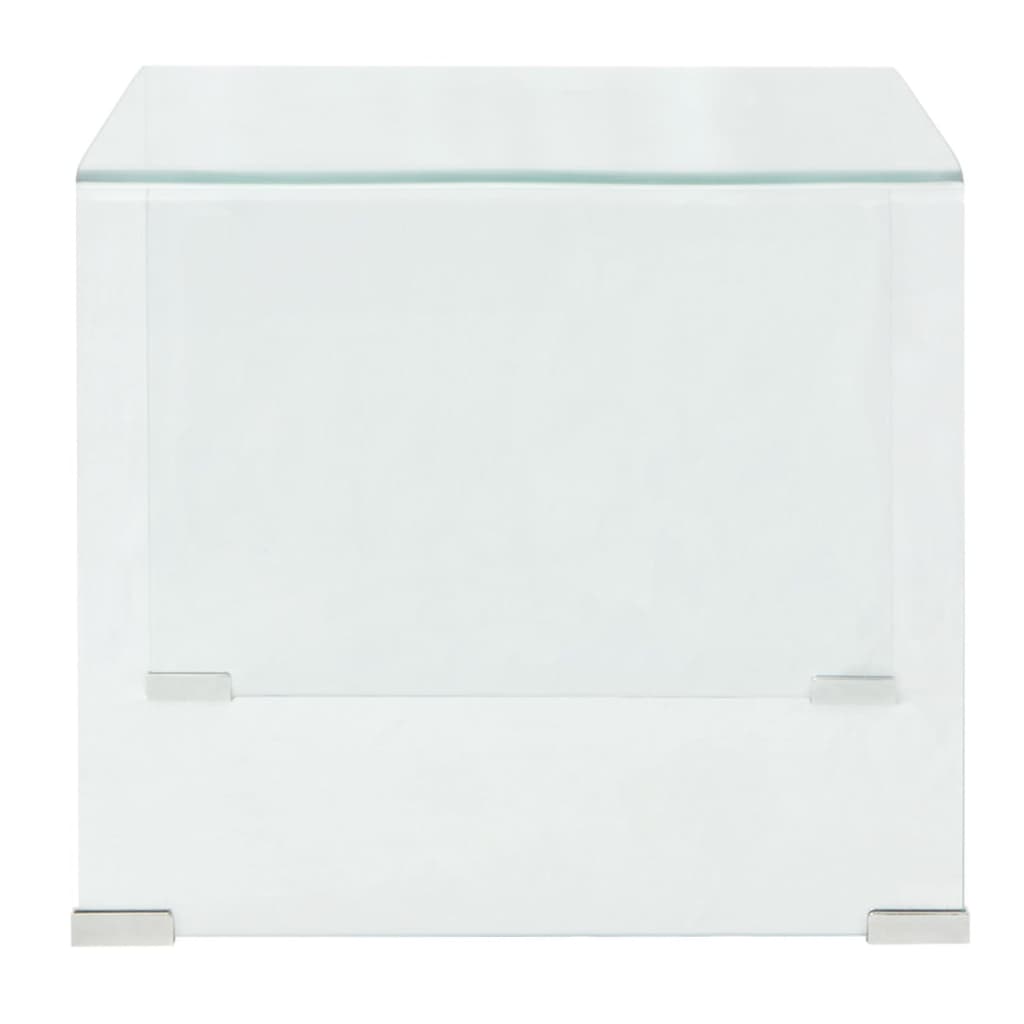 vidaXL Coffee Table Tempered Glass 49.5x50x45 cm Clear