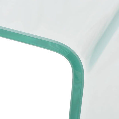 244188 vidaXL Coffee Table Tempered Glass 49,5x50x45 cm Clear