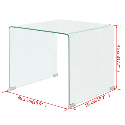 244188 vidaXL Coffee Table Tempered Glass 49,5x50x45 cm Clear