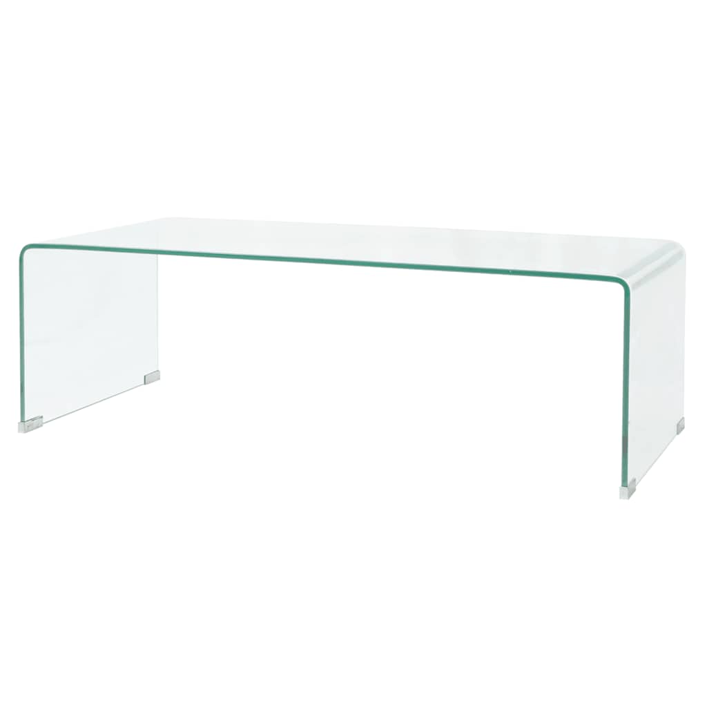 244189 vidaXL Coffee Table Tempered Glass 98x45x30 cm Clear