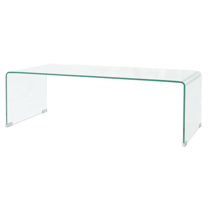 244189 vidaXL Coffee Table Tempered Glass 98x45x30 cm Clear