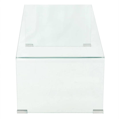 vidaXL Coffee Table Tempered Glass 98x45x30 cm Clear