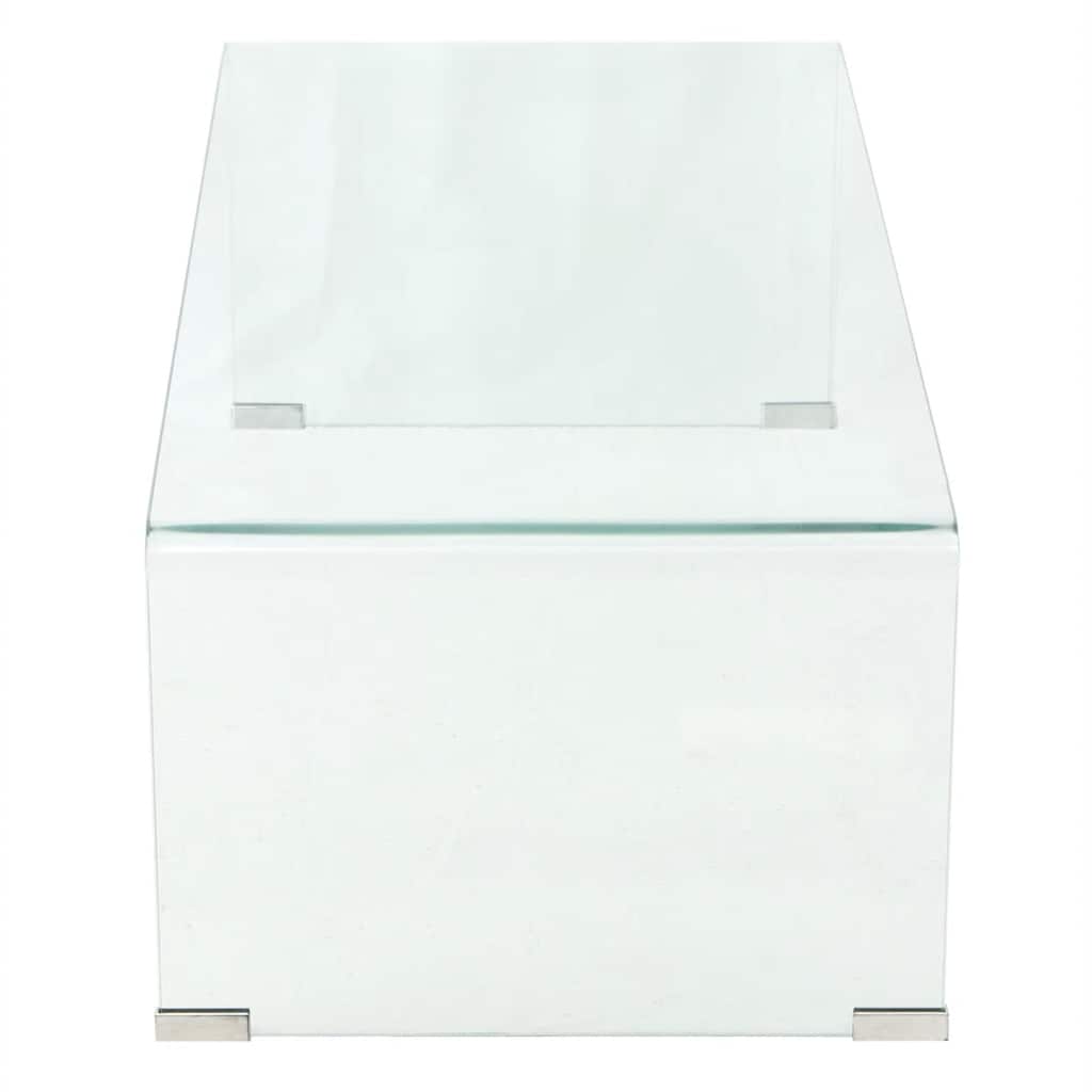 244189 vidaXL Coffee Table Tempered Glass 98x45x30 cm Clear