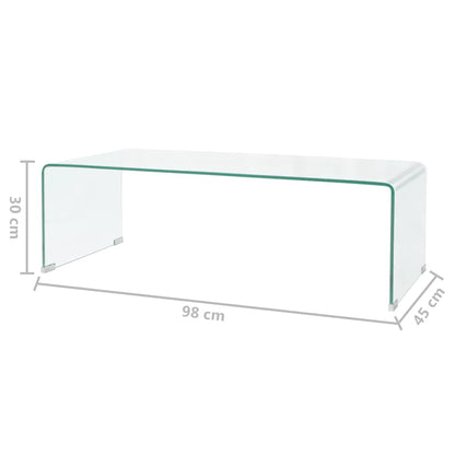 244189 vidaXL Coffee Table Tempered Glass 98x45x30 cm Clear