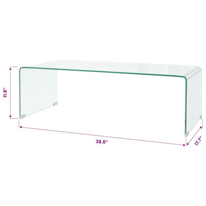 vidaXL Coffee Table Tempered Glass 98x45x30 cm Clear