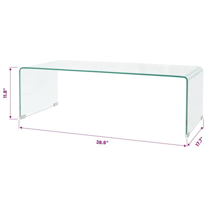 244189 vidaXL Coffee Table Tempered Glass 98x45x30 cm Clear