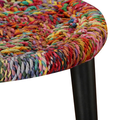 vidaXL Coffee Table Set 2 Pieces Chindi Weave Details Multicolour