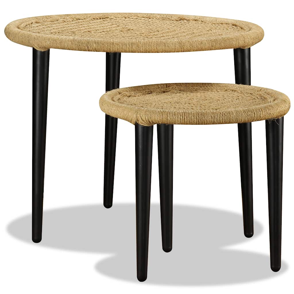 vidaXL Coffee Table Set 2 Pieces Natural Jute