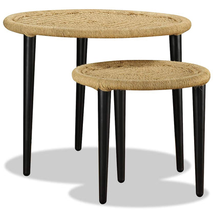 vidaXL Coffee Table Set 2 Pieces Natural Jute