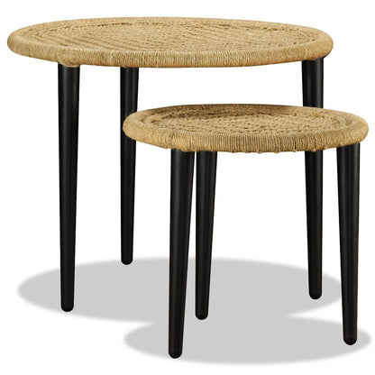 vidaXL Coffee Table Set 2 Pieces Natural Jute