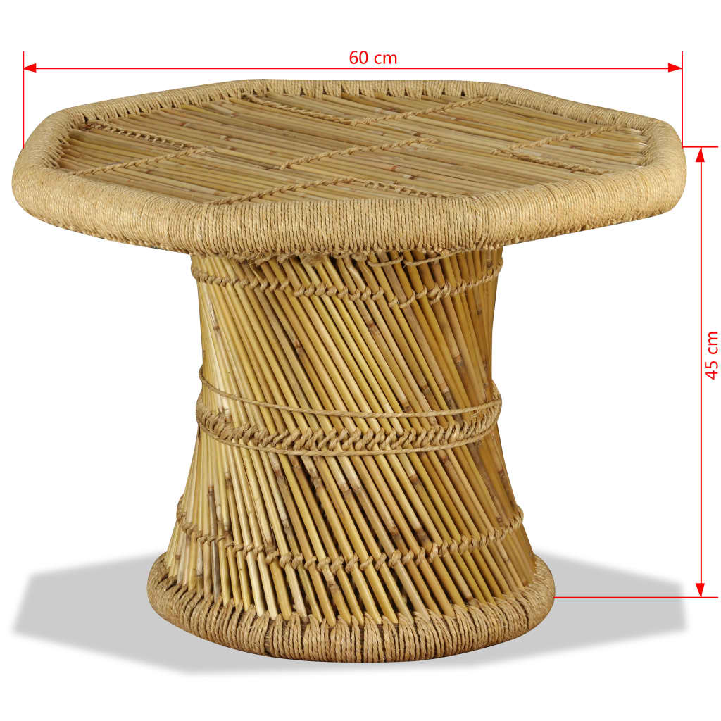 vidaXL Coffee Table Bamboo Octagon 60x60x45 cm