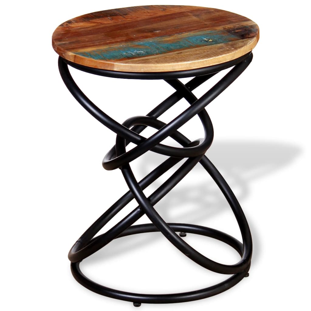 vidaXL End Table | Multicolour | Solid reclaimed wood top | Medium | Durable