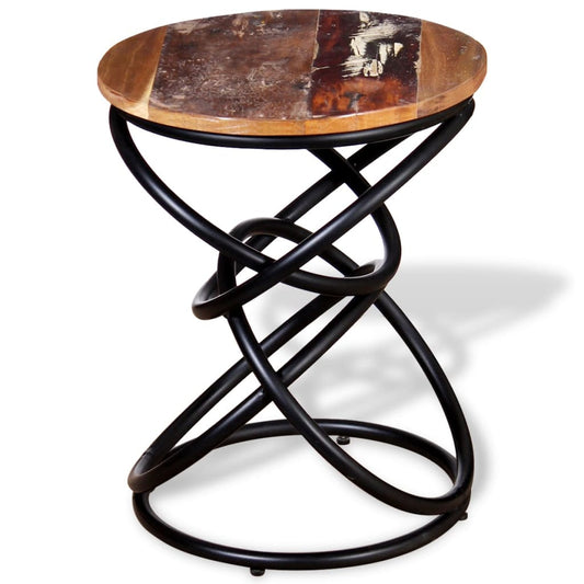 vidaXL End Table | Multicolour | Solid reclaimed wood top | Medium | Durable