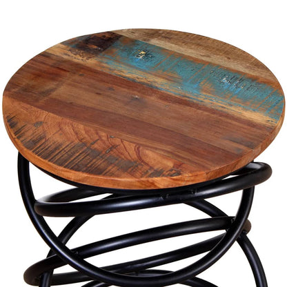 vidaXL End Table | Multicolour | Solid reclaimed wood top | Medium | Durable