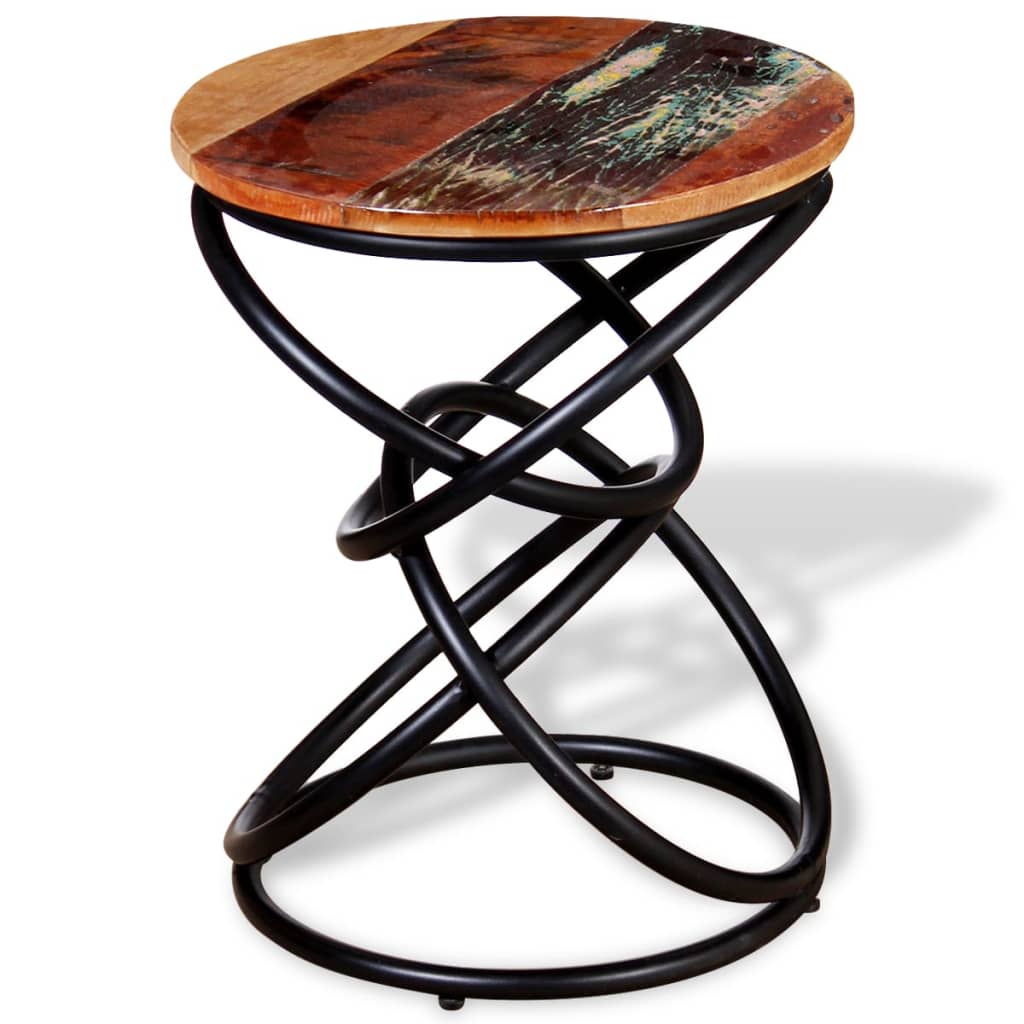 vidaXL End Table | Multicolour | Solid reclaimed wood top | Medium | Durable