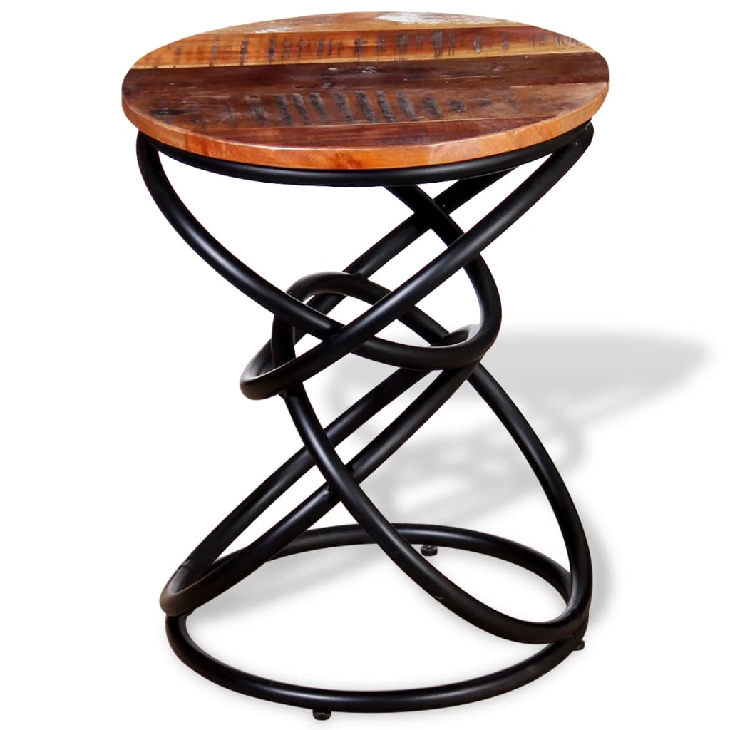 vidaXL End Table | Multicolour | Solid reclaimed wood top | Medium | Durable
