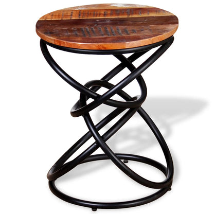 vidaXL End Table | Multicolour | Solid reclaimed wood top | Medium | Durable