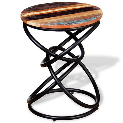 vidaXL End Table | Multicolour | Solid reclaimed wood top | Medium | Durable