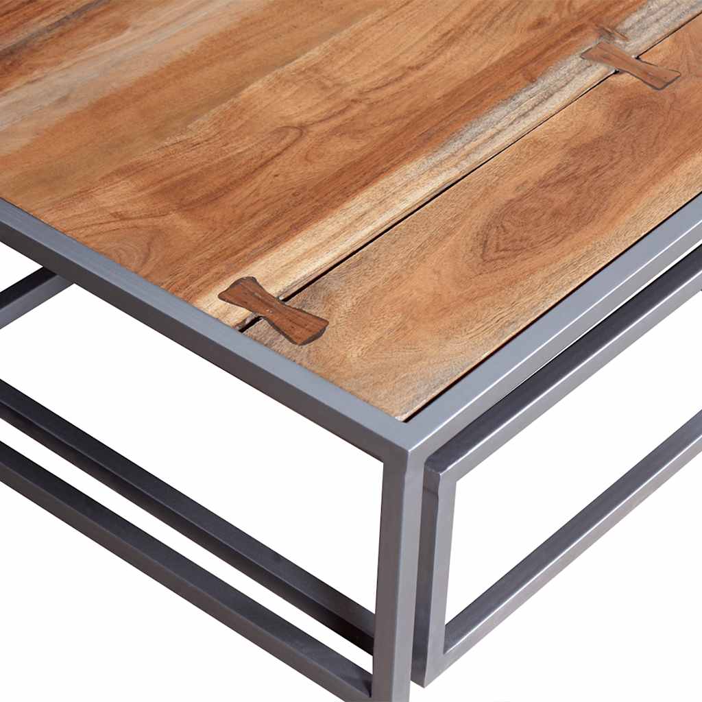244232 vidaXL Two Piece Coffee Table Set Solid Acacia Wood