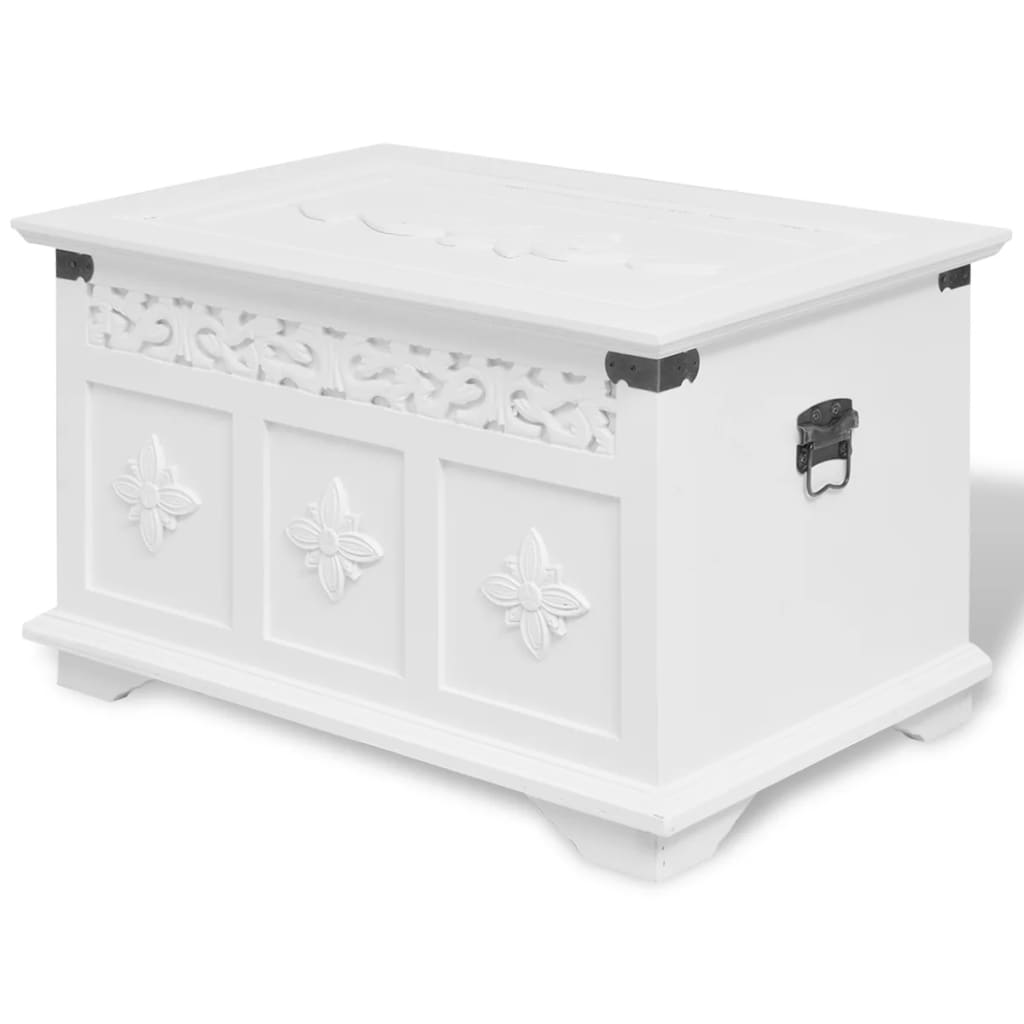 vidaXL Storage Chest | White | MDF and Solid Pine wood | Large and Small