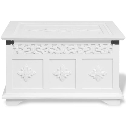 vidaXL Storage Chest | White | MDF and Solid Pine wood | Large and Small