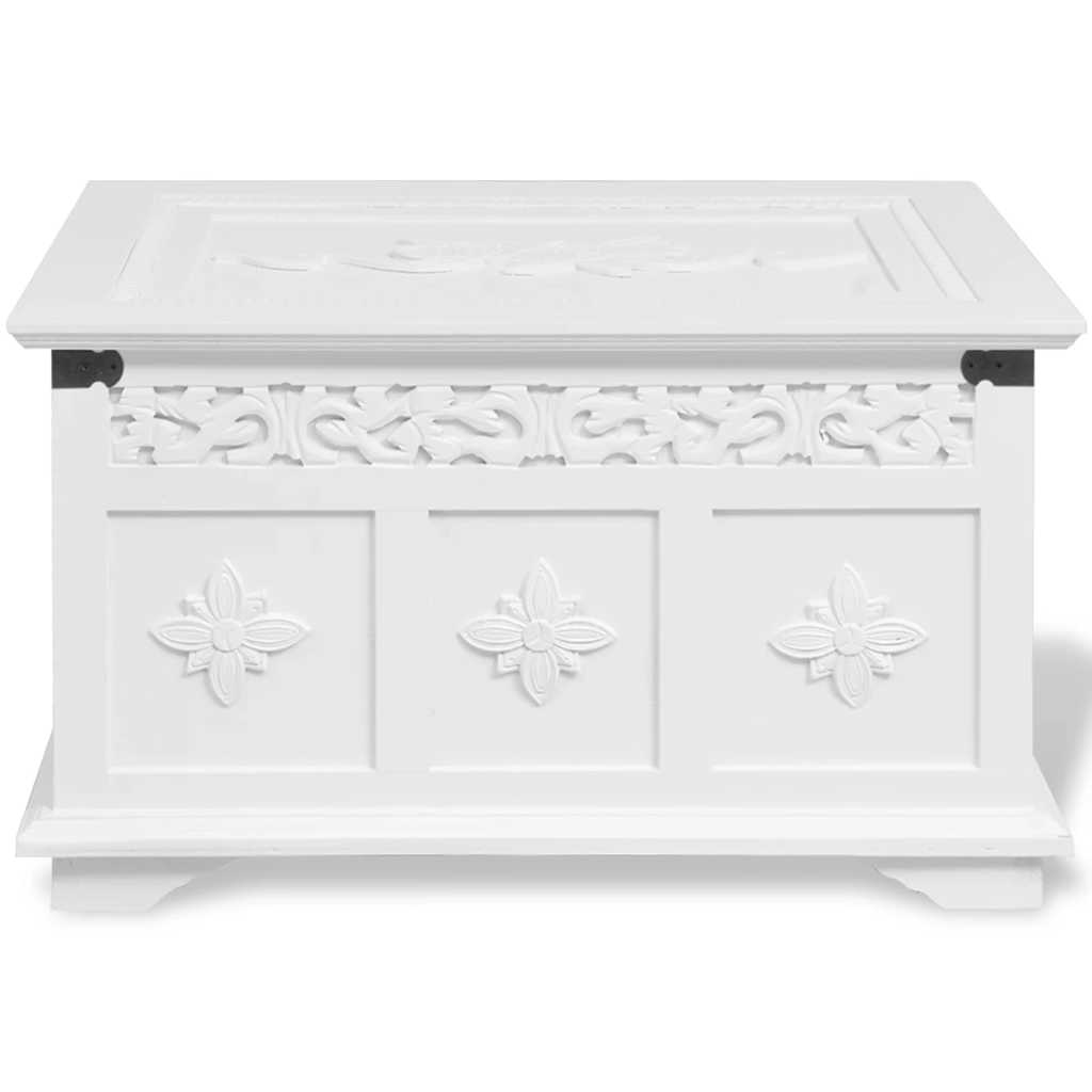 244360 vidaXL Two Piece Storage Chest Set White