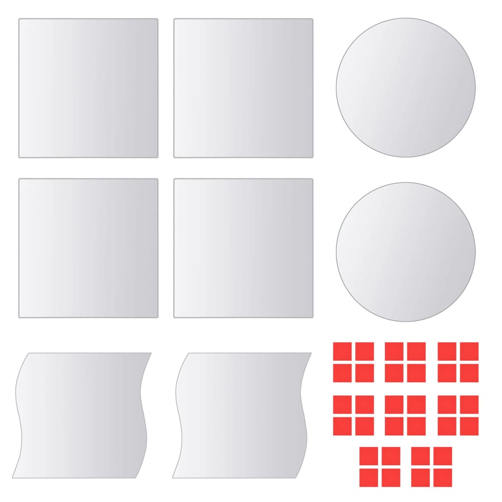 vidaXL Wall Mirror | Set of 8 | Transparent | Glass