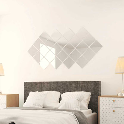 244462 vidaXL 24 pcs Mirror Tiles Square Glass
