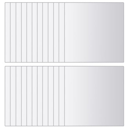 vidaXL 24 pcs Mirror Tiles Square Glass