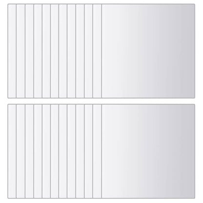 244462 vidaXL 24 pcs Mirror Tiles Square Glass