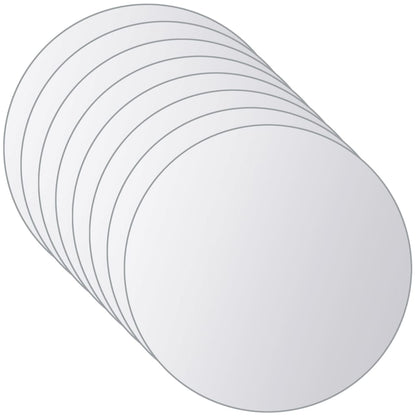 vidaXL 8 pcs Mirror Tiles Round Glass