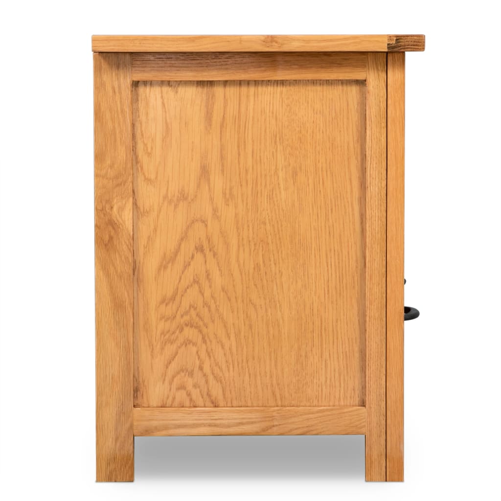 vidaXL TV Cabinet 90x35x48 cm Solid Oak Wood