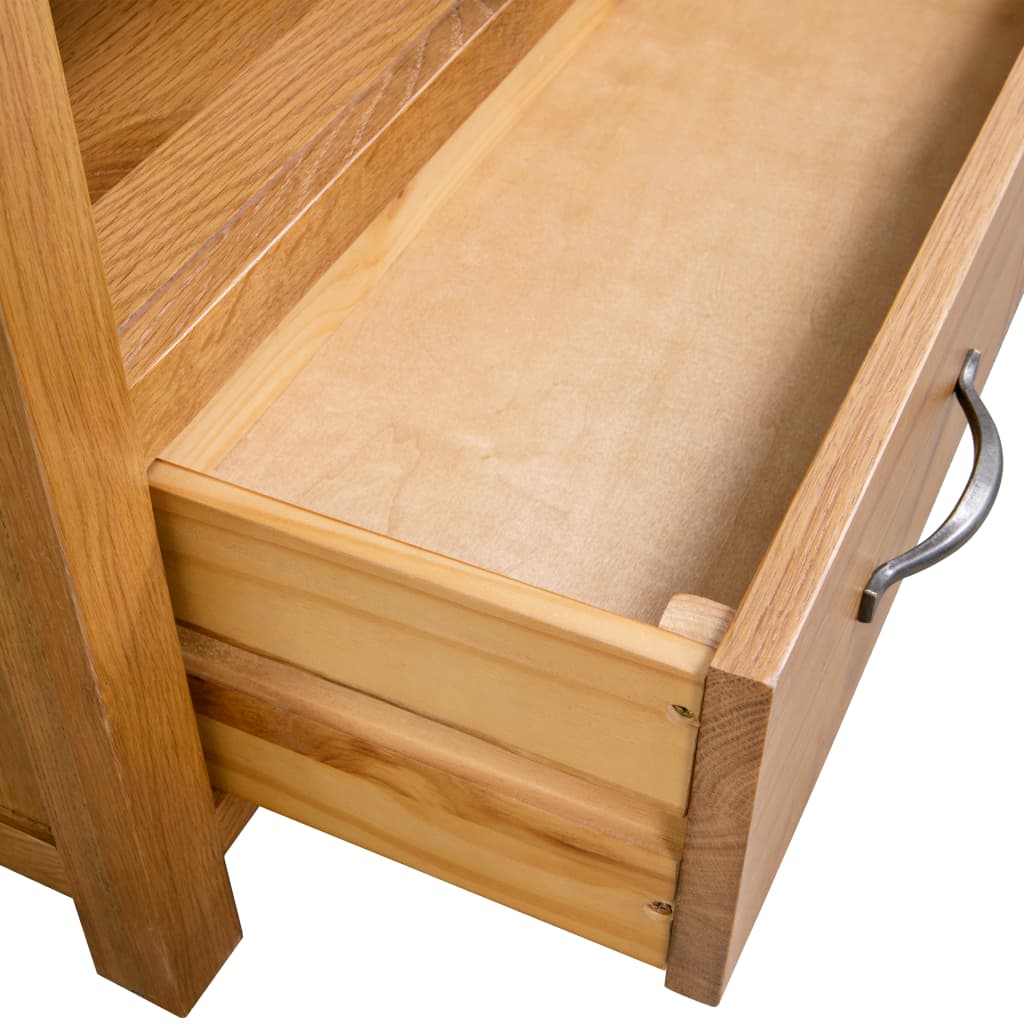 vidaXL TV Cabinet 90x35x48 cm Solid Oak Wood