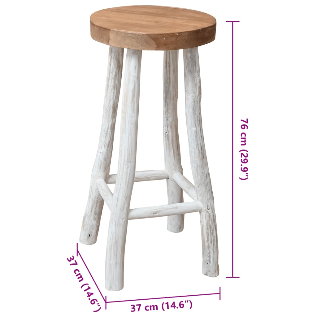 vidaXL Bar Stool Solid Teak Wood