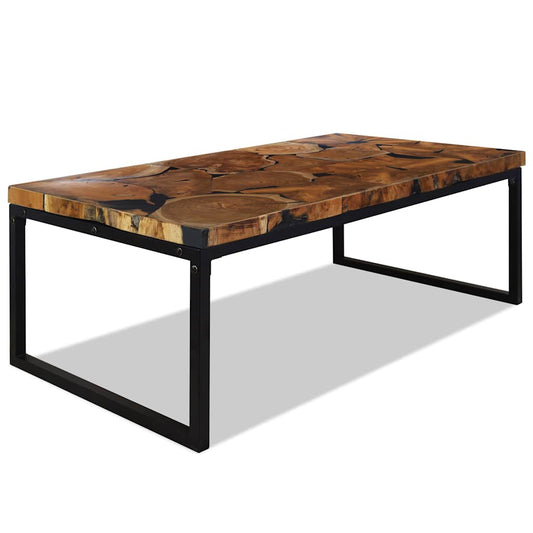 244551 vidaXL Coffee Table Teak Resin 110x60x40 cm