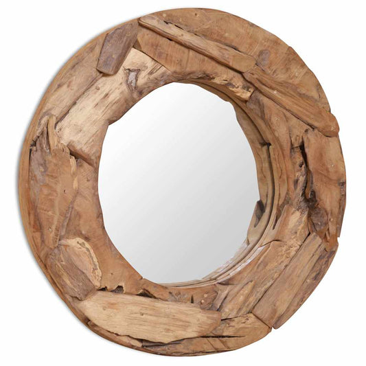 244560 vidaXL Decorative Mirror Teak 60 cm Round