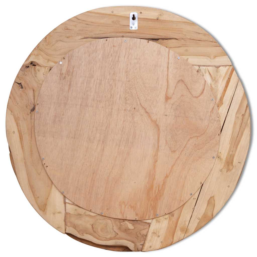 vidaXL Decorative Mirror Teak 80 cm Round