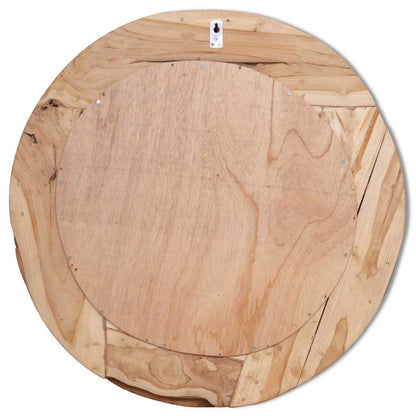 vidaXL Decorative Mirror Teak 80 cm Round