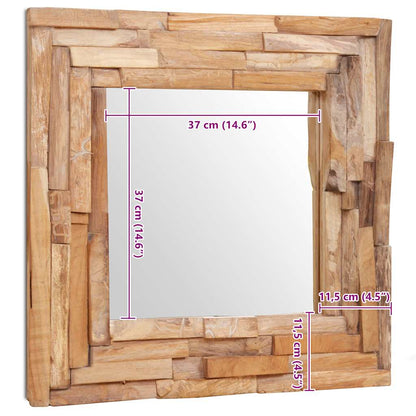 vidaXL Decorative Mirror Teak 60x60 cm Square