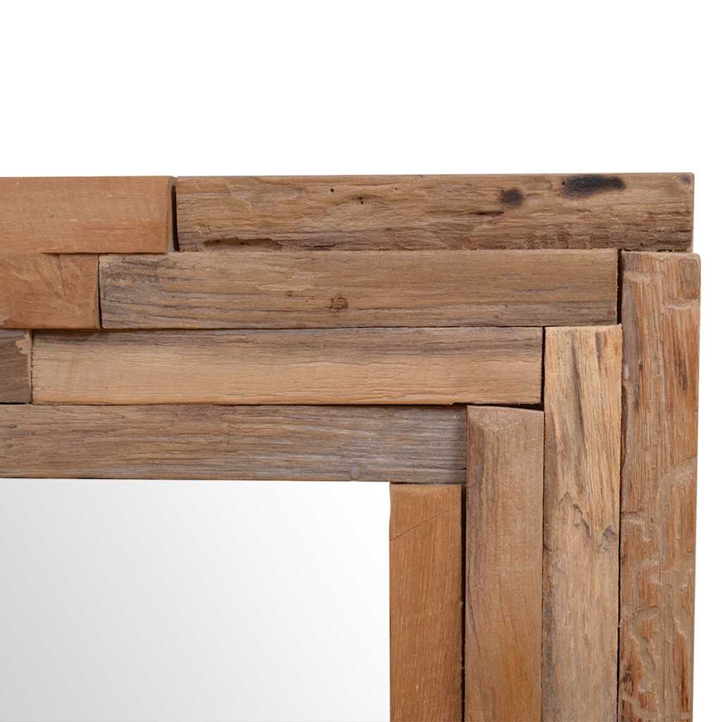 vidaXL Decorative Mirror Teak 60x60 cm Square