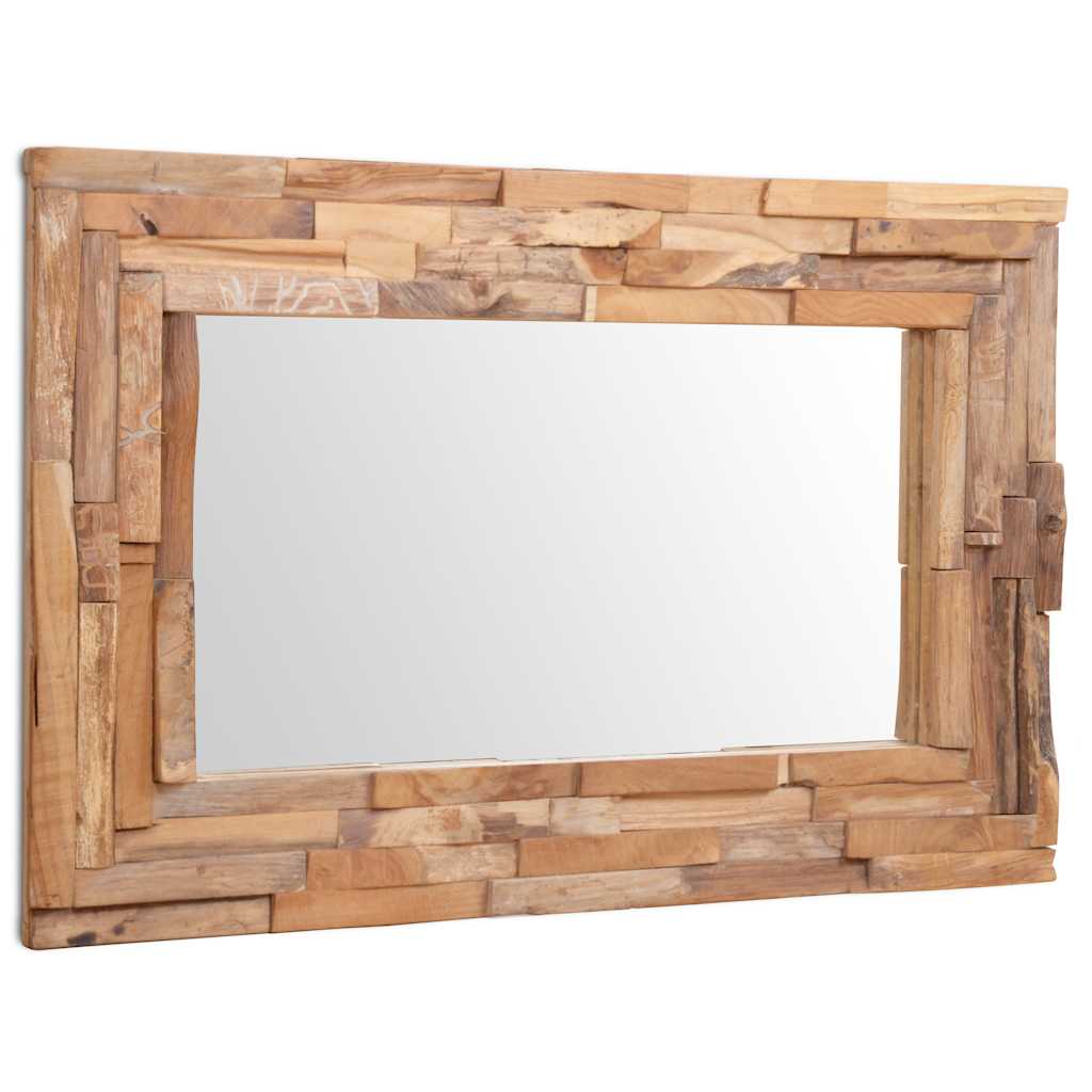 244563 vidaXL Decorative Mirror Teak 90x60 cm Rectangular