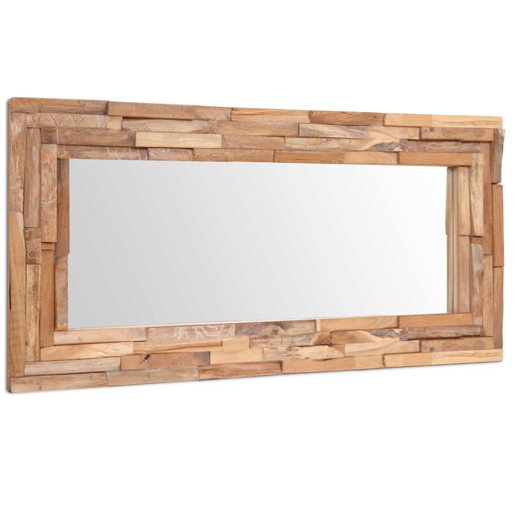 244564 vidaXL Decorative Mirror Teak 120x60 cm Rectangular