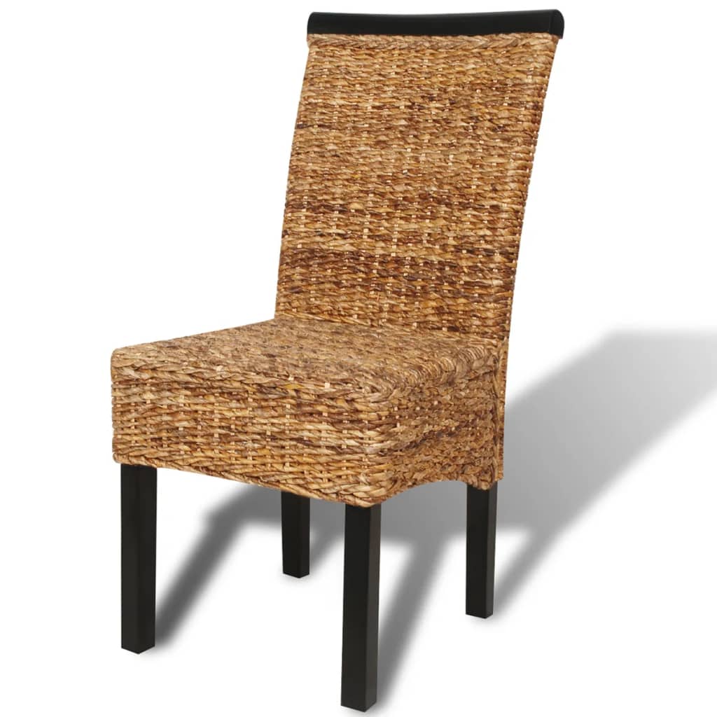 vidaXL Dining Chairs 4 pcs Abaca and Solid Mango Wood