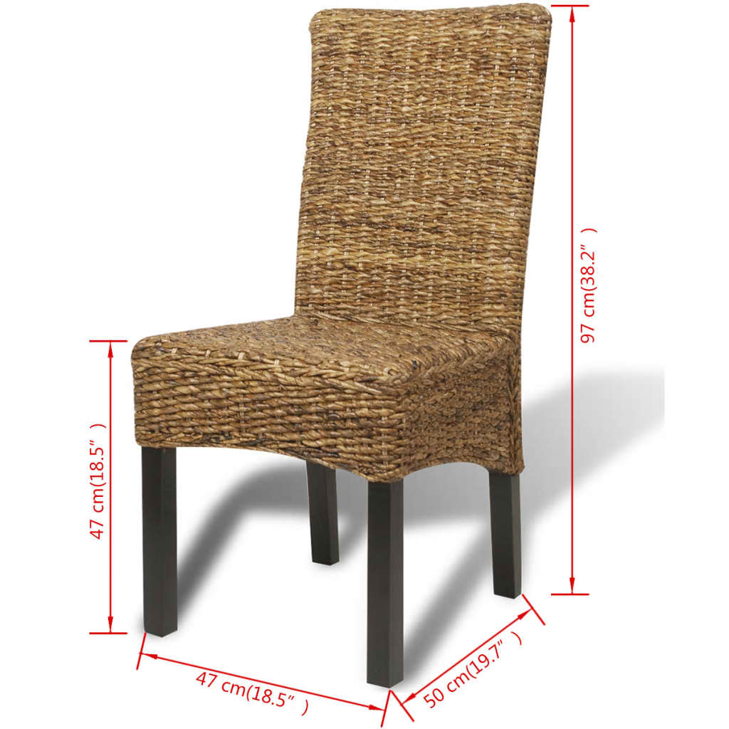 vidaXL Dining Chairs 4 pcs Abaca and Solid Mango Wood