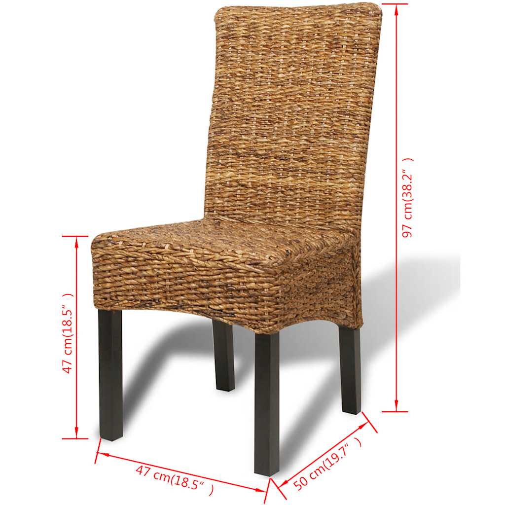 vidaXL Dining Chairs 6 pcs Abaca and Solid Mango Wood