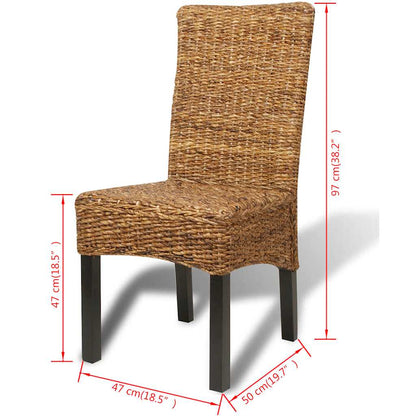 vidaXL Dining Chairs 6 pcs Abaca and Solid Mango Wood