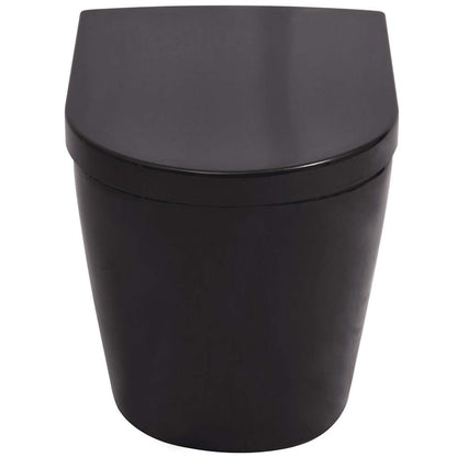 vidaXL Wall Hung Toilet with Concealed Cistern Ceramic Black