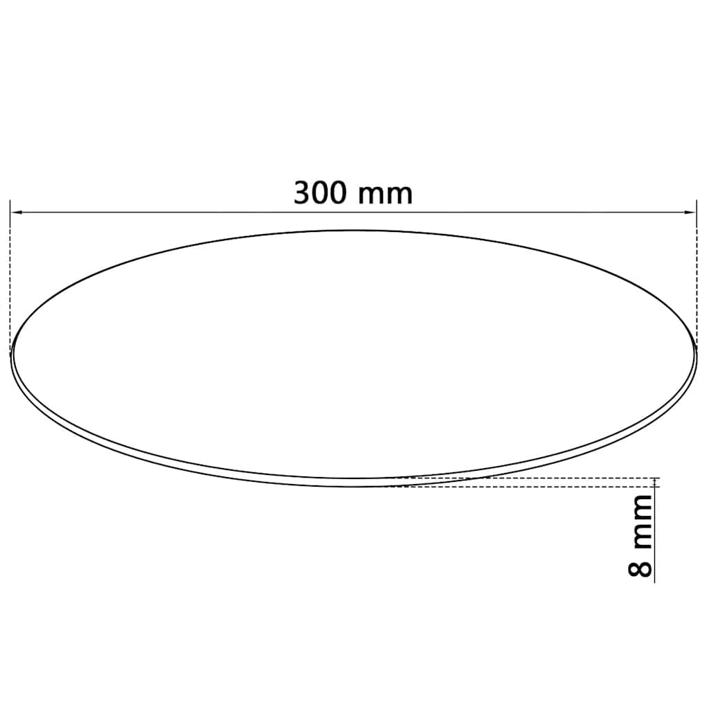 vidaXL Table Top | Black | Tempered Glass | 300 mm diameter | Scratch-resistant