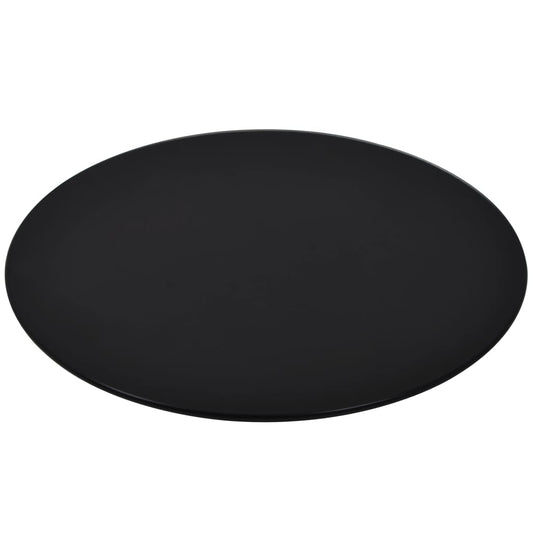 vidaXL Table Top | Black | Tempered Glass | 40 cm | Round | Modern